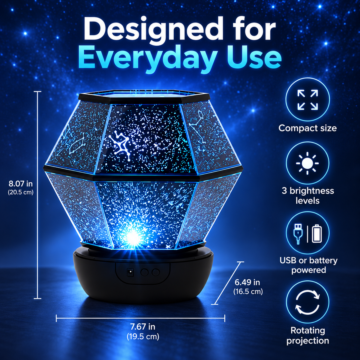 Galaxy Star Projector – Nebula & Starry Sky Night Light