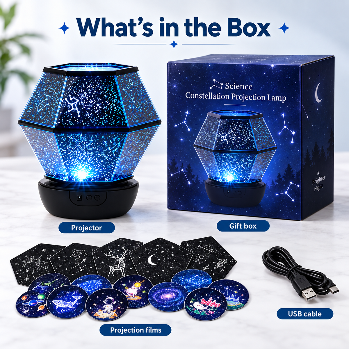 Galaxy Star Projector – Nebula & Starry Sky Night Light
